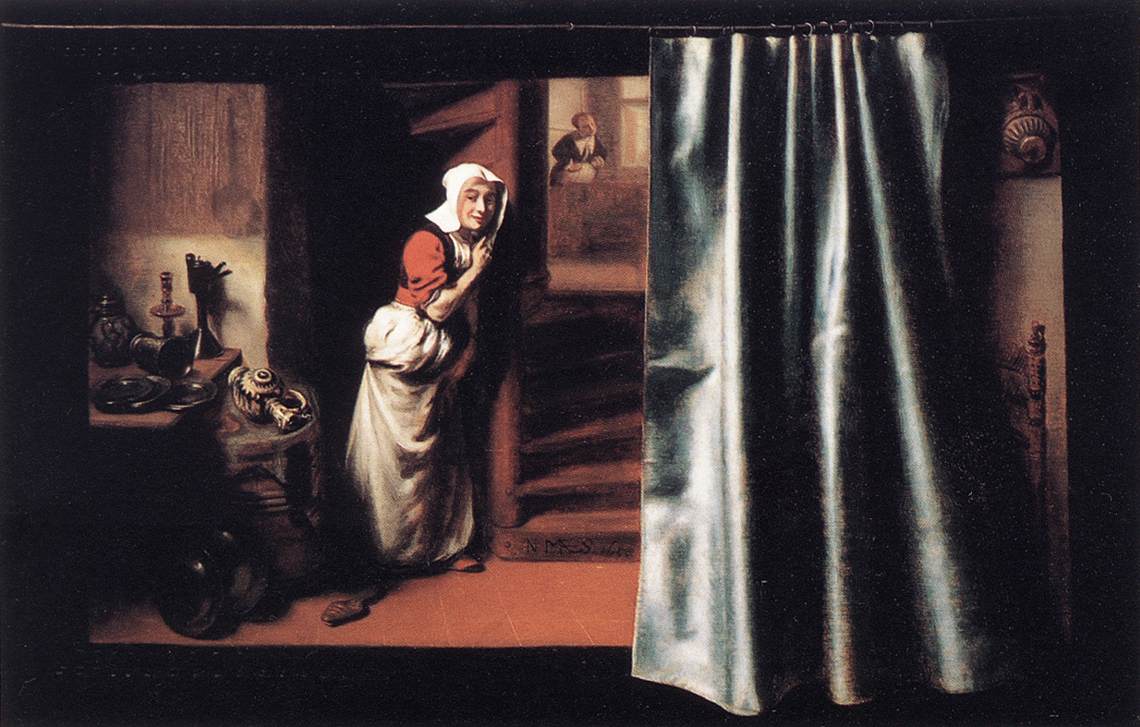 MAES, Nicolaes Eavesdropper with a Scolding Woman